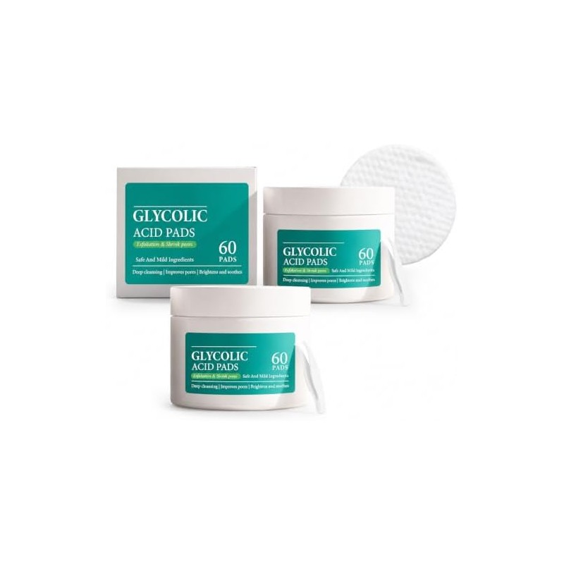 Pads exfoliantes faciales ácido glicólico y salicílico 2 pzas 120