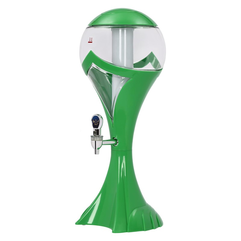 SHZICMY Green 3L Liquor Tower Dispenser, Iced Beverage Dispenser with