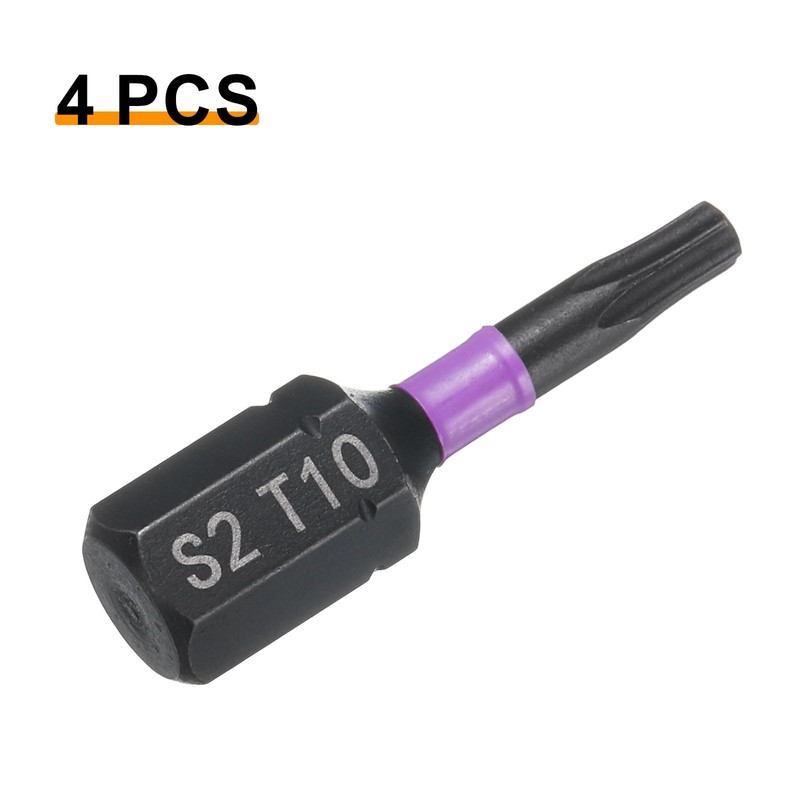 sourcing map 4pcs T10 Torx Screwdriver Bit 1/4" Hex Shank