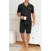 PrinStory Mens Pajamas Set Summer Pjs Sets Lightweight Short Sleeve