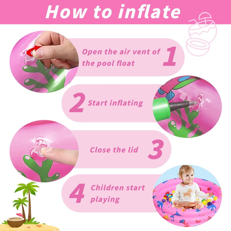 Shyllin 80 x 80 x 22 cm Inflatable Children's Pool,