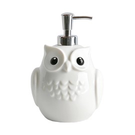 Colias Wing Cute White Owl Shaped Soap Dispenser with Plastic Pump, Refillable Lotion Soap Bottle, Lotion Bottle, Hand Soap Dispenser, Home Decoration