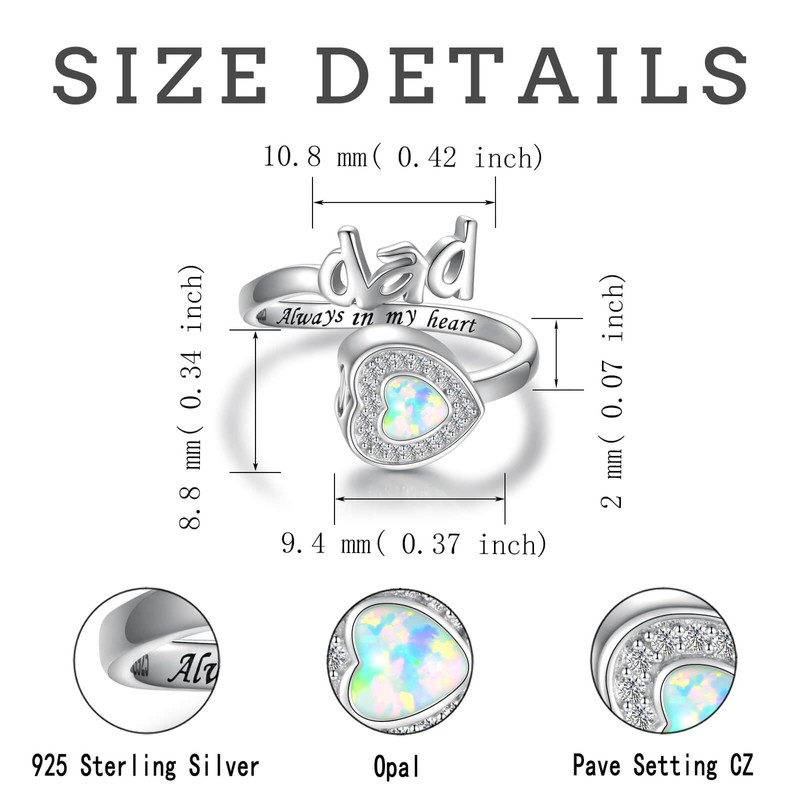 Sterling Silver Urn Ring for Ashes: 925 Parents Ash Memorial