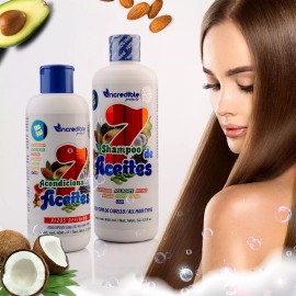 Incredible Kit Shampo Y Acondicionar De 7 Aceites Reparador De Cabello
