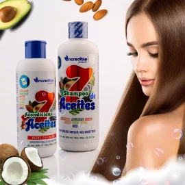 Incredible Kit Shampo Y Acondicionar De 7 Aceites Reparador De Cabello