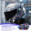 Motorradhelm Bluetooth Motorrad Helm Bluetooth Headset, Doppelte Geräuschreduzierung Headsets, RGB/Freisprechen/AI-Sprachsteuerung/Starke