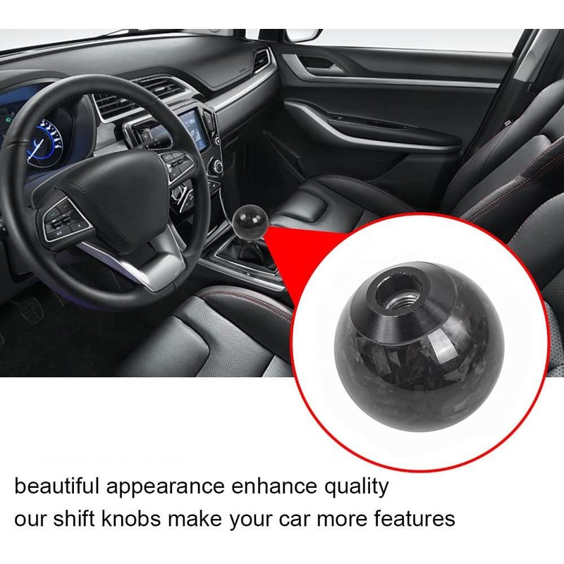 muge racing Forged Carbon Fiber Shift Knob Gear Shifter Spherical