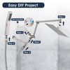PDPBath All Metal Rain Shower Head with Handheld Spray Combo,