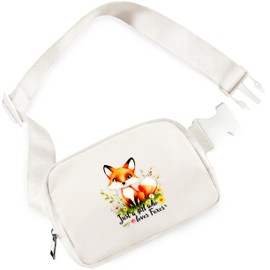 BJDAMAI Fox Mini Belt Bag for Teens Girls Kids for Workout Running Traveling Hiking, Fox Lovers Gift Items Things Decor Merch, Fanny Pack, Waist Packs, Crossbody Bags with Adjustable Strap!