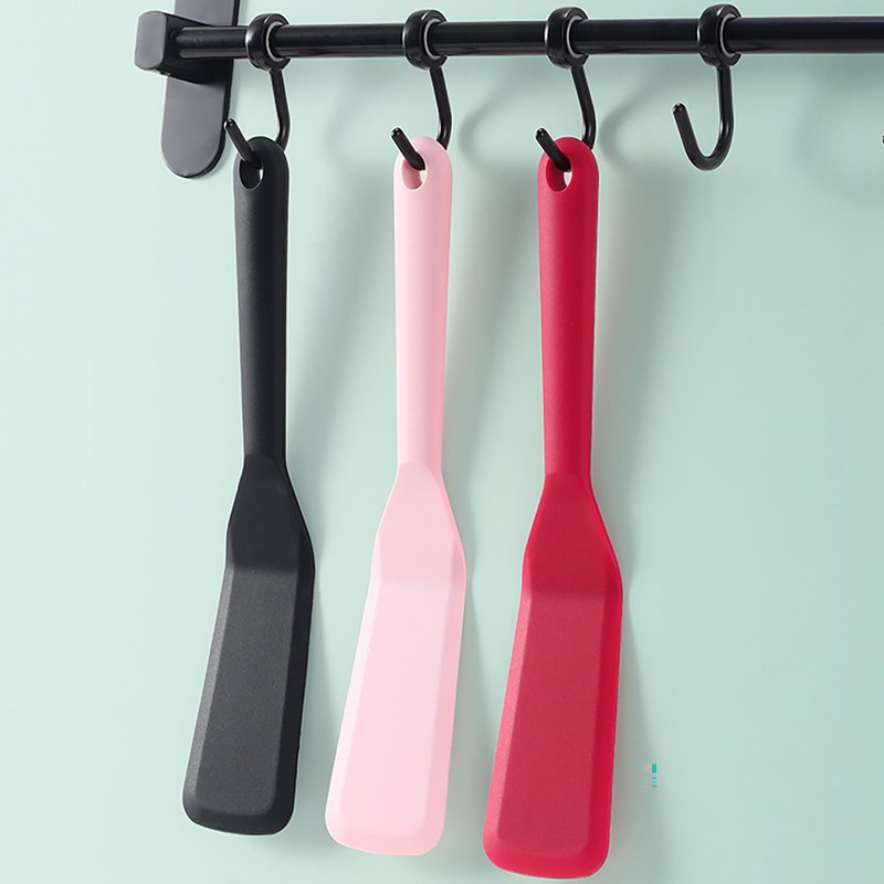 【2 Pack】Plastic Spatula for Nonstick Cookware, Thin Spatulas Silicone Heat
