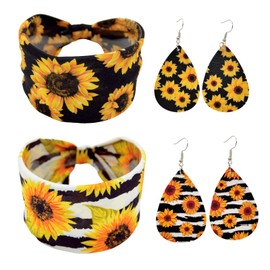 zhxinashu 2 Pcs Boho Headbands for Women Workout Wide Head Band HairBands Yoga Head Wraps(Style A)