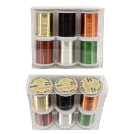 Riverruns 6 Color/Set Non-tarnishing Ultra Copper Wire 0.1mm, 0.2mm Super Realistic Fly Tying Material Proudly from Europe Great Choices for Larve Nymph, Streamer (0.1mm Wire Pack)