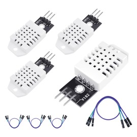 SATUY 4Pcs DHT22/AM2302 Digital Temperature Humidity Sensor Module with Cable, Temp Range -40~80℃ (±0.5℃), Humidity 0~100% RH (±2%) for A-rduino Electronic Practice DIY, Replace SHT11 SHT15