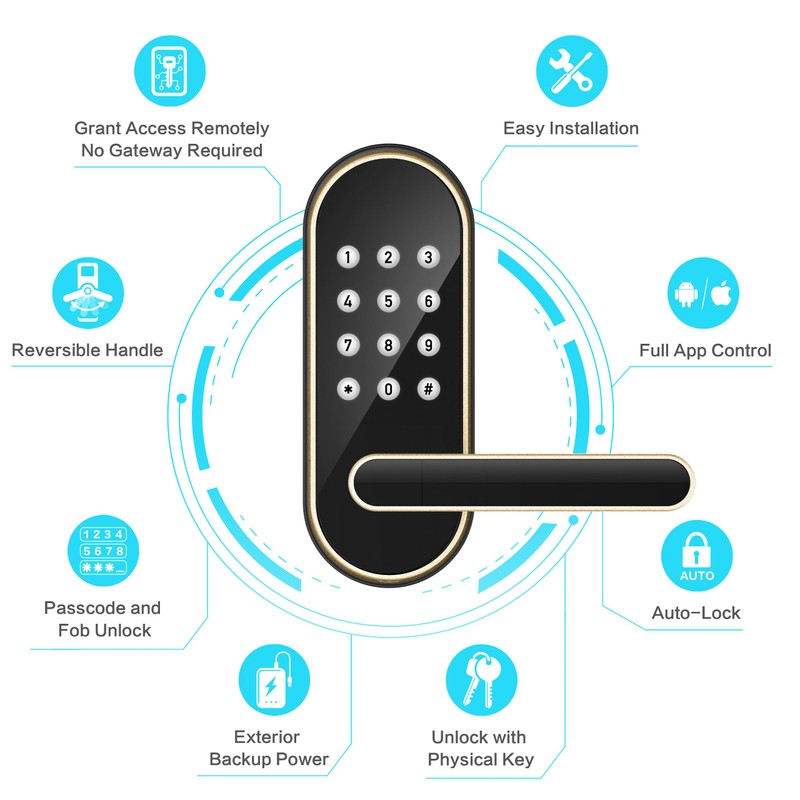 Keyless-Entry Keypad Electronic Door Lock: Digital Smart Lock with Code