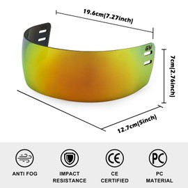 GY Hockey Visor Hockey Helmet Half Visor Red Adult & Anti-Scratch & Anti-Fog (Revo Red)