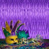 2 Pack Mardi Gras Backdrop Curtains, 3.28 FT x 7.05