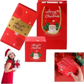 Surprise Box Gift Box for Money,Pop Up Explosion Cash for Christmas Money Surprise Gift Set(Christmas,12 Pages red)