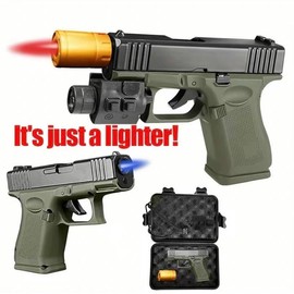 [Gas Not Included]Cool Butane Windproof Torch Lighter,with 2 Flame Modes,Refillable, Adjustable Jet Flame Unique Butane Flame Lighter,for Outdoor BBQ, Kitchen, Camping,OutdoorFun - Colour: Deep Black with Black Head, Specification: Note: Gas is not inclu