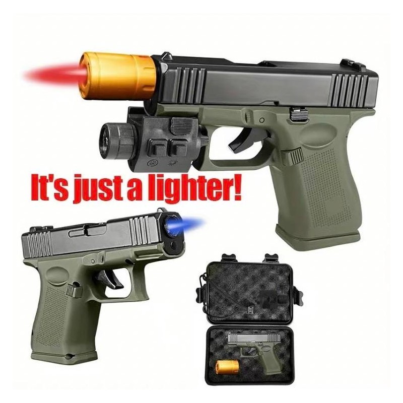 [Gas Not Included]Cool Butane Windproof Torch Lighter,with 2 Flame Modes,Refillable,