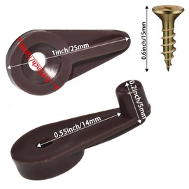 Aifeier ET 20 Pieces Glass Retainer Clips Kit 4mm Plastic Cabinet Mirror Holder Clips with Screws for Fixing Glass Cabinet Doors (Brown)