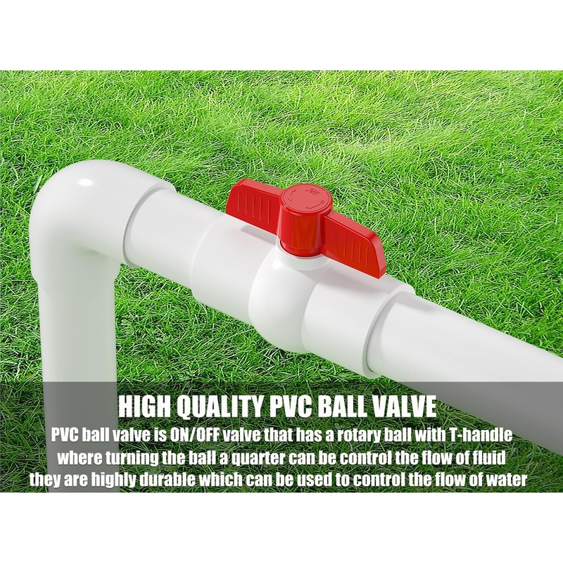 EPHECH 16PCS 3/4" PVC Ball Valve, SCH40 Slip PVC Water