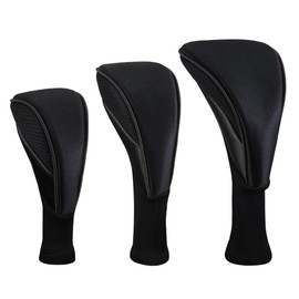 Scott Edward Pack of 3 Golf Hybrid Headcovers with Interchangeable No. Tag Fits Driver's Tunnel Hybrid Clubs 1, 3 and 5 (Black)