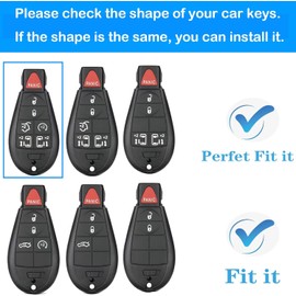 Kirsnda key fob cover metal buckle Compatible with dodge Chrysler RAM Durango Grand Cherokee ect Smart Remote,Key skin TPU Protection Key Case 6 buttons (silver purple)