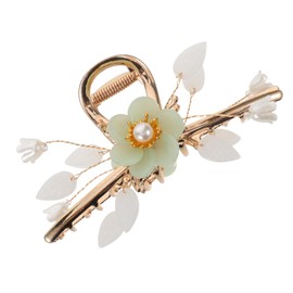 Healvian Flower Hair Claw Clip: Summer Floral Barrette With Pearl Japanese Ponytail Holder For Women Girls Chinese Hanfu Hair Accessories