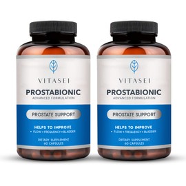 VITASEI Prostabionic Prostate Dietary Supplements for Men W/Saw Palmetto, Bio-quercetin & Pygeum Africanum, Reduce Bathroom Trips, Promotes Sleep & Better Bladder Emptying - 60 Capsules (Pack of 2)