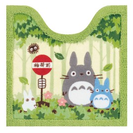 Senko 37145 My Neighbor Totoro Toilet Mat, Approx. 23.6 x 23.6 inches (60 x 60 cm), Green, Antibacterial, Odor Resistant, Made in Japan