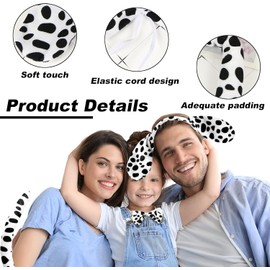 Fartoni Boy or Adult Dalmatian Costume with Dalmatian Ear, Bow Tie and Dalmatian Tail. Dog Costume for Boys for Carnival. Dalmatian Costume with Dalmatian Tiara.