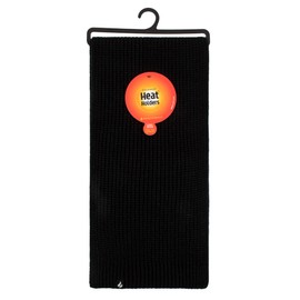 HEAT HOLDERS Mens Windproof Fleece Winter Scarf Thermal Cosy Black Scarves for Cold Weather (One Size, Black)