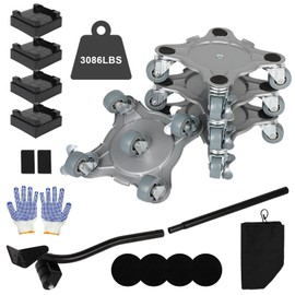 4 Pack Furniture Dolly, Furniture Movers with 5 360° Rotatable Wheels, Premium Carbon Steel Panel Moving Dolly, Furniture Lifter Mover Tool Set Perfect for Heavy Duty Furniture, Max Load 3086LBS