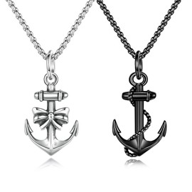 GAVU Anchor Pendant for Partner, Stainless Steel, No Gemstone