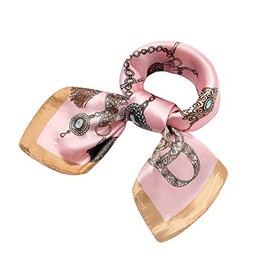 QBSM Womens 23.6 inch Satin Silk Feeling Formal Square Neck Scarf Head Hair Wraps Kerchief