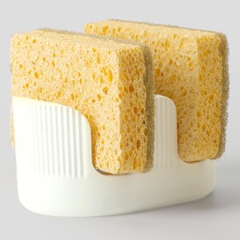 Diatomite Stone Sponge Holder for Kitchen Sink - 2 Slot Diatomite Kitchen Sink Sponge Holder, Quick Dry Dish Sponge Organizer for Kitchen Sink Bathroom, Diatomaceous Earth Dish Sponge Holder, Double