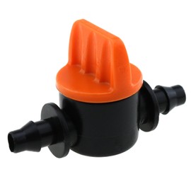 LUORNG 25PCS Drip Irrigation Fitting Valve 1/4 Inch Double Barb Mini Valve Straight Through Switching Valve for Drip Irrigation System and Garden Farm and Aquarium Pump
