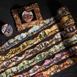 Alideco 6pcs Decorative Adhesive Tapes Fresh Fire Alien Magic Washi Tape Great for Bullet Journal Supplies, Arts, Scrapbook, DIY Crafts, Planners (mofahenji)