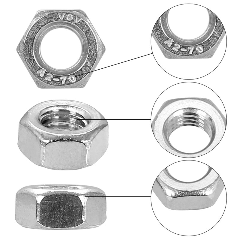 FandWay 380Pcs Metric 304 Stainless Steel Hex Nuts Assortment Kit