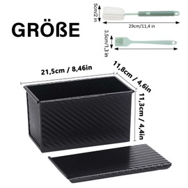 YUNXCNA 450 g Dough Bread Baking Mould with Lid, Toast Bread Baking Tools, Toast Bread Pot, Bread Pot with Sliding Door, Bread Mould, with Ventilation Holes, Non-Stick Toast Bread Baking Mould, for