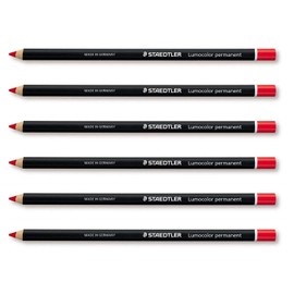 Staedtler Glasochrom Graphite Pencils Set Of 6 Round for Writing Surface Mine Red