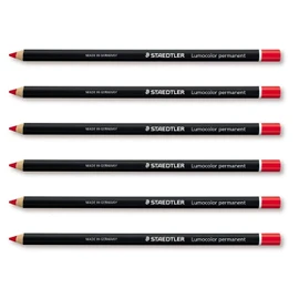 Staedtler Glasochrom Graphite Pencils Set Of 6 Round for Writing Surface Mine Red