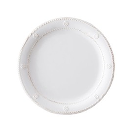 Juliska Berry & Thread Melamine Outdoor Salad Plate - Whitewash, Melamine Plate - Unbreakable, White Melamine, Embossed Salad Plate