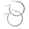GUESS Silvertone Multi Textured Wire Hoop Earrings
