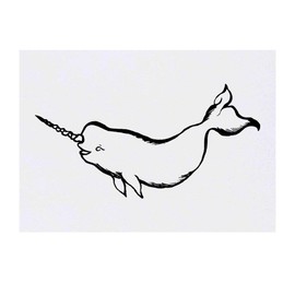 'Narwhal' Temporary Tattoo - Water Resistant, Skin-Safe, Non-Toxic Transfer (TO00027412)