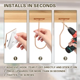 Ticway Banana Hanger Hook – Space Saving Banana Holder Hanger to Keep Bananas Fresh, Self Adhesive and Screw Banana Hook 2Pack Rose Gold