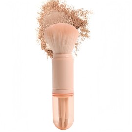 4 in 1 Travel Makeup Brush Set Retractable Mini Brushes Portable Professional Foundation Powder Blending Eyeshadow Brush Compact Synthetic Set for Women Travel