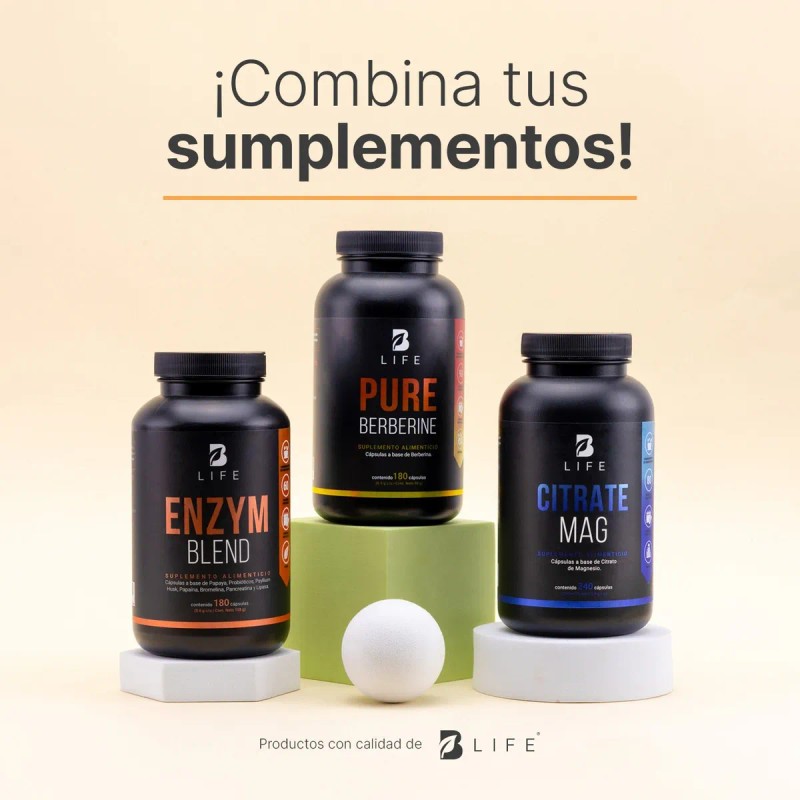 Berberina De 180 Cápsulas De 500mg. Pure Berberine. B Life
