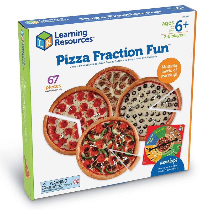 Learning Resources Pizza Fraction Fun Game, 13 Fraction Pizzas, 67