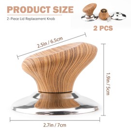 2Pcs Pot Lid Knob Universal Pot Lid Knobs Replacement Pot Knob Cooking Knobs Handles with Screws, Pot Cover Grab Handle for Kitchen